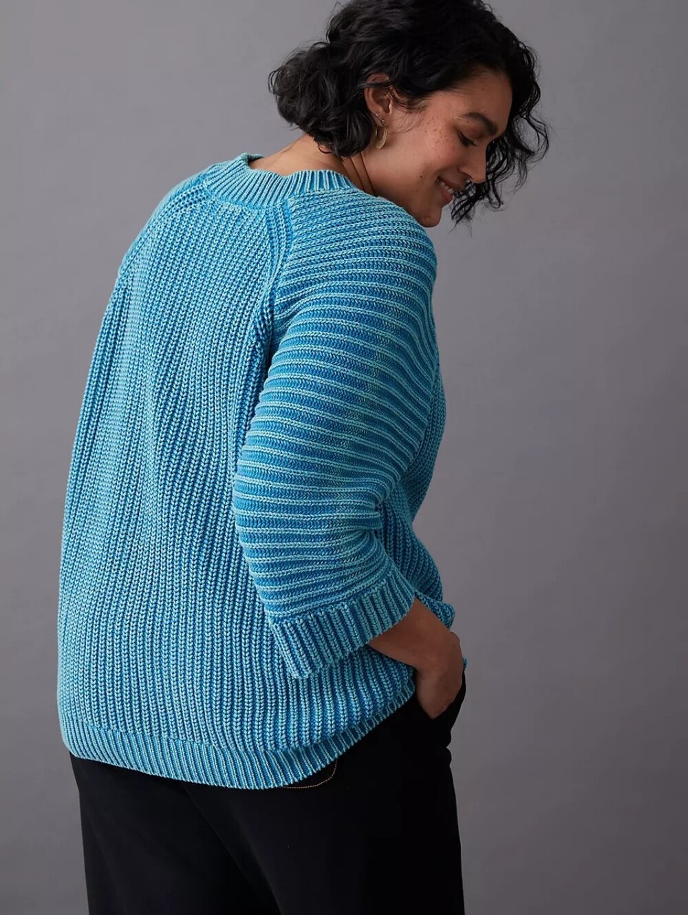 Anthropologie Maeve Mackenzie Sweater Blue Plus Size 2X - Picture 4 of 7